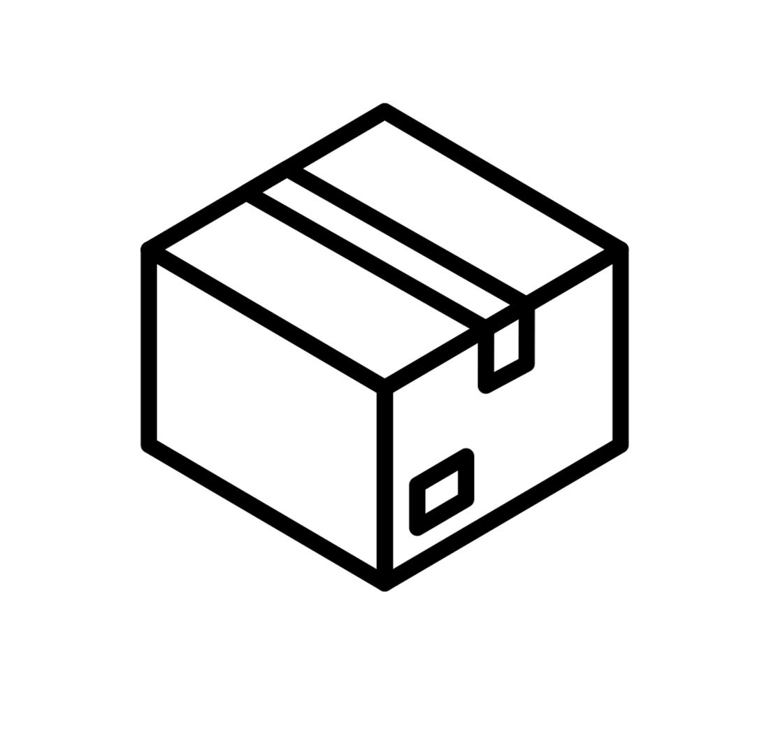  Black shipping box icon