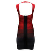 Amee Ombre Cross-Neck Bandage Dress