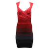 Amee Ombre Cross-Neck Bandage Dress