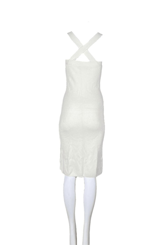 Cross-back Elevated Knit Midi Dress