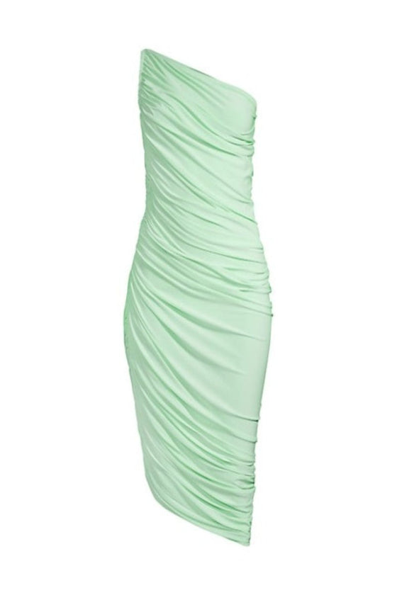 Diana Ruched One-Shoulder Midi Dress