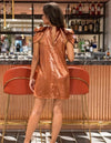 Flavia Bronze Velvet Mini Dress