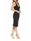 Lita Bow Shoulder Black Sheath Dress