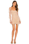 Michael Costello Isadora Long Sleeve Mini Dress - Pink