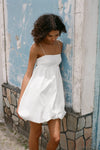 Oyster White Voluminous Dress with Straps