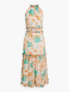 Wynn Ruffle Trimmed Printed Crepe de Chine Midi Dress